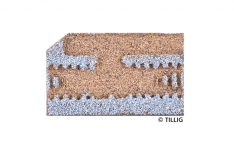 TILLIG 86376 - TT Gleisbettung Modellgleis hell (grau) für Entkupplungsgleis (83mm 83201)